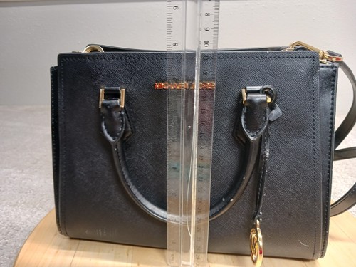 Michael Kors Handtasche LG Umhängetasche schwarz Schulterriemen Reißverschluss Druckknöpfe - Bild 9 von 24