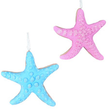 Set 2 Starfish Ornaments Kurt Adler Claydough Beach Coastal Christmas Cookies 4"