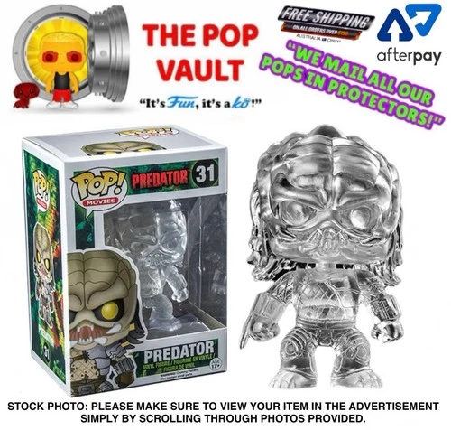 FUNKO POP VINYL MOVIES PREDATOR #31 PREDATOR CLEAR BNIB + PROTECTOR VAULTED
