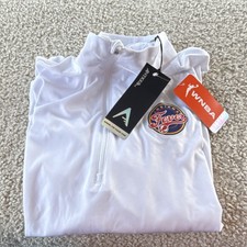 Antigua Indiana Fever Women's White 1/4 Zip Pullover Mock Neck Long Sleeve XXL