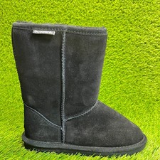 Bearpaw Emma Short Womens Size 7 Black Classic Outdoor Suede Pull On Winer Boots