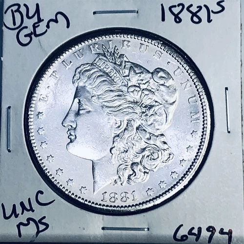 1881 S BU GEM MORGAN SILVER DOLLAR UNC MS+++ U.S. MINT RARE COIN 6494