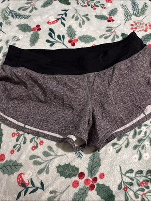 Lululemon Women s Size 10 Reg Speed UP Shorts Heathered Black Activewear EUC