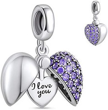   I Love You  Dangle Charm Love Heart Pendant Bead for Women Wife Girlfriend with