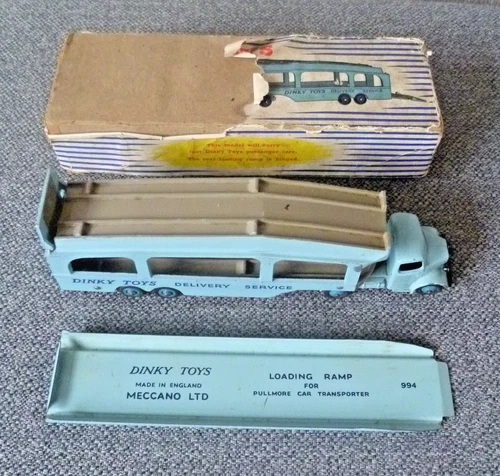 Vintage Dinky Pullmore Car Transporter 582 Loading Ramp 994 Meccano Ltd Box 982