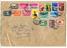 Malaya 1965 mixed Malaysia + Selangor + Malayan Fed. franked cover used local KL