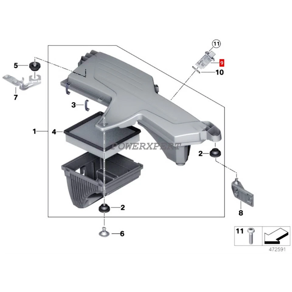 Sensor MAF 13627602038 OEM Bosch para BMW 228i 320i 328i 428i 528i N20/N26 Foto 3 de 4