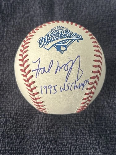 FRED MCGRIFF SIGNED AUTOGRAPHED 1995 WS CHAMPS 1995 WORLD SERIES BASEBALL PSA