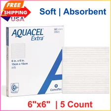 AQUACEL Extra Hydrofiber Two-Dimensional 6"x6" Dressing - Absorbent, Non-Woven
