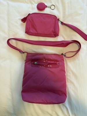Esprit vintage 90s Assessories Pink Crossbody Bag With Keychain And Pouch Wallet