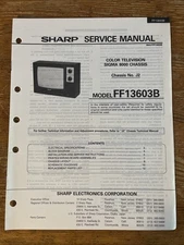 Sharp Service Manual FF13603B Television TV Repair Guide Book Sigma 8000 J2