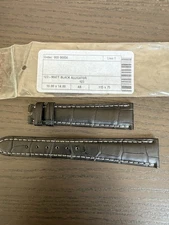Patek Philippe matte black croc 19x14mm strap new
