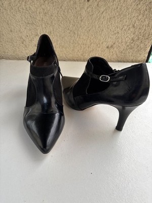 MARKS & SPENCER INSOLIA SCHWARZ SPITZ ZULAUFEND MITTELHOHE CUT OUT SCHUHE UK5/EU38