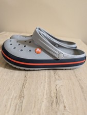 Crocs Crocband Unisex Adult Men s 6 Womens 8 Grey Blue Orange Slip On Band