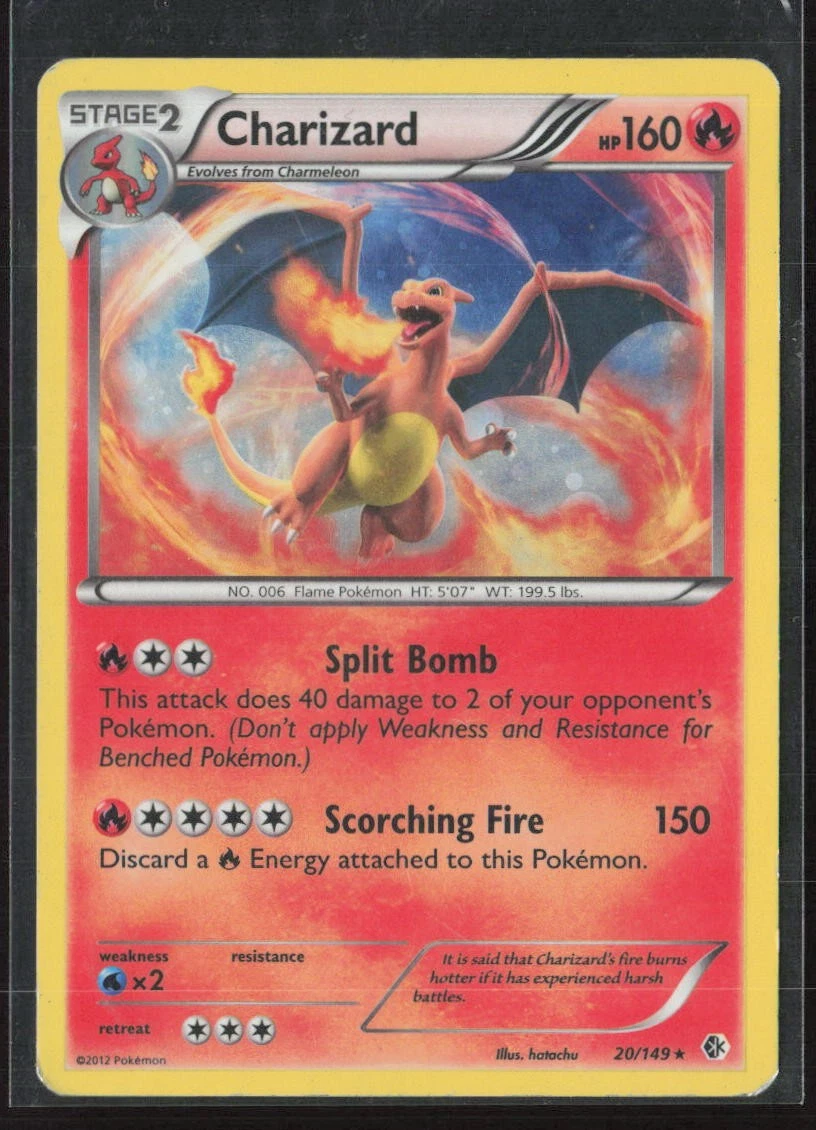2012 charizard pokemon card (BCR 20) - Boundaries Crossed - French 150Discard a [R] Energy attached to this Pokmon Charizard Secret Rare Gold 