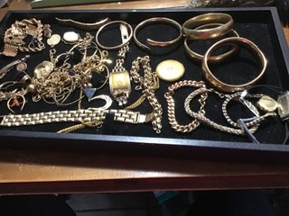 Vintage Gold Filled Jewelry Lot 340 Grams Some good Some for scrap Tangled