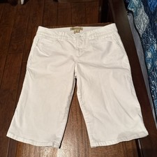 Democracy Size 10P Ab Technology White Cotton Lyocell Polyester Spandex Shorts
