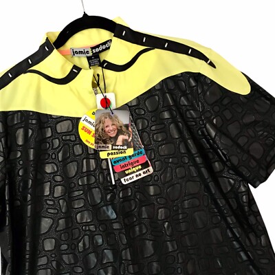 Jamie Sadock Athletic Top NWT Embossed Croc Buttercup Sun Shield Golf Sz XL