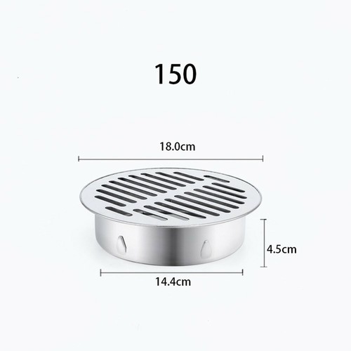Stainless-Steel Round Floor Drain Cover Outdoor Balcony Anti Blocking Drainage - Picture 12 of 33