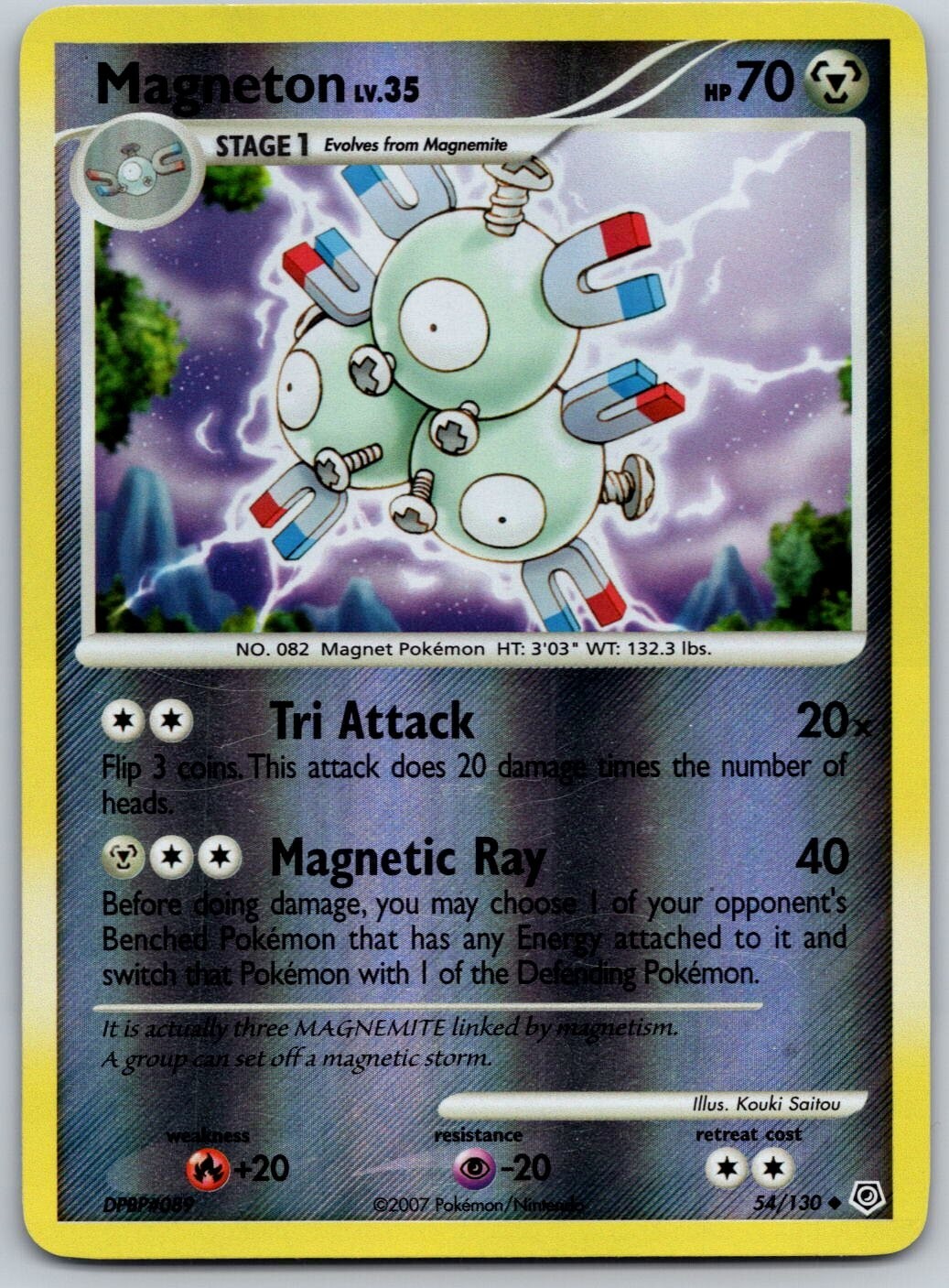 Magneton 54/130 - Reverse Holo - Diamond & Pearl - Pokemon Card - LP