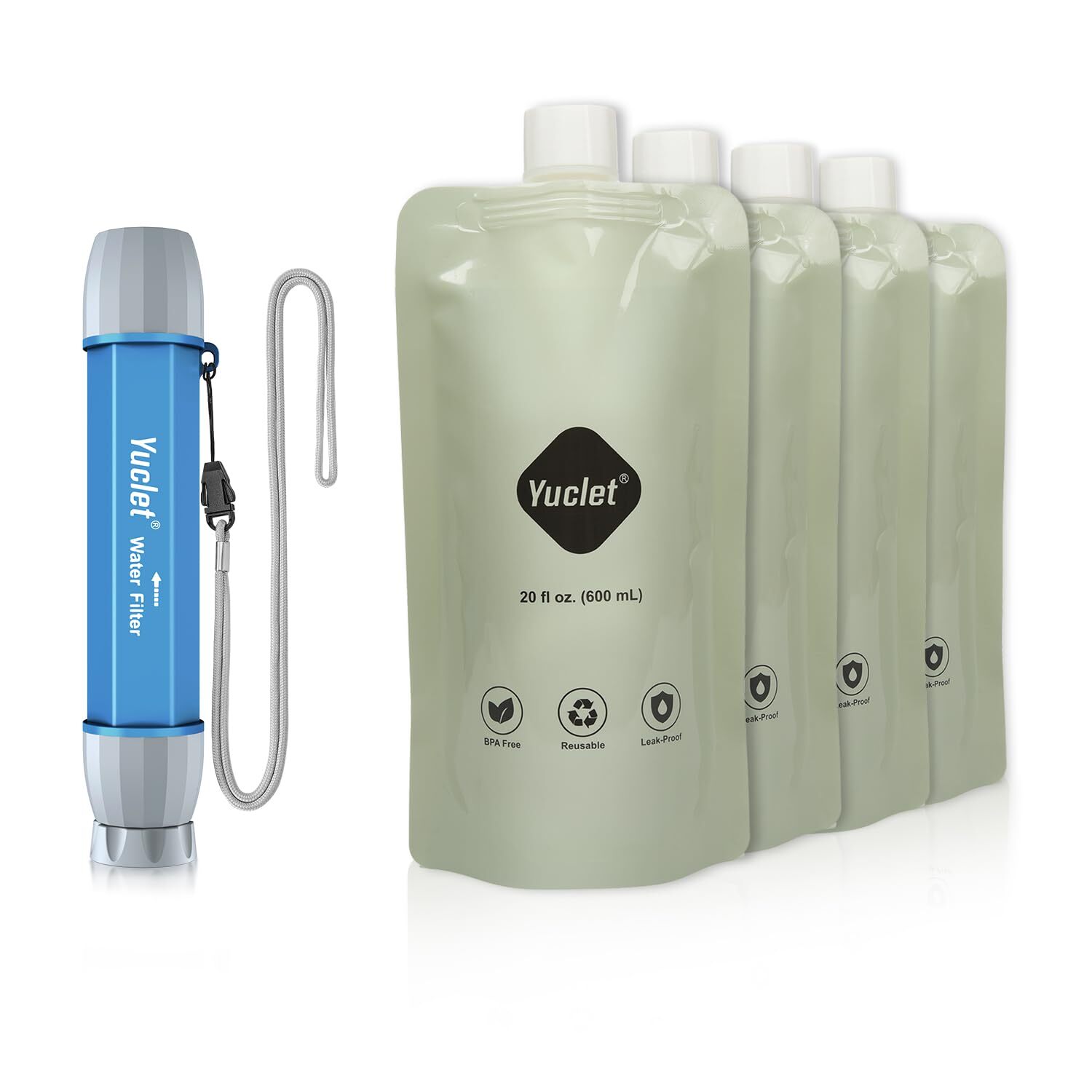 - 0.1 Micron Filter For Camping & Emergencies