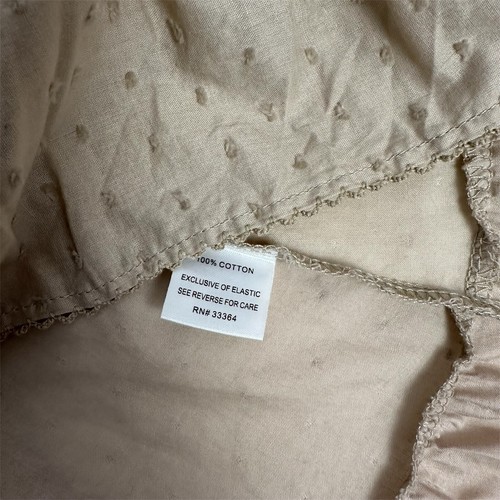 VTG Energie Khaki Beige Woven 100% Cotton Babydoll Top juniors womens XL X-large - Picture 5 of 5