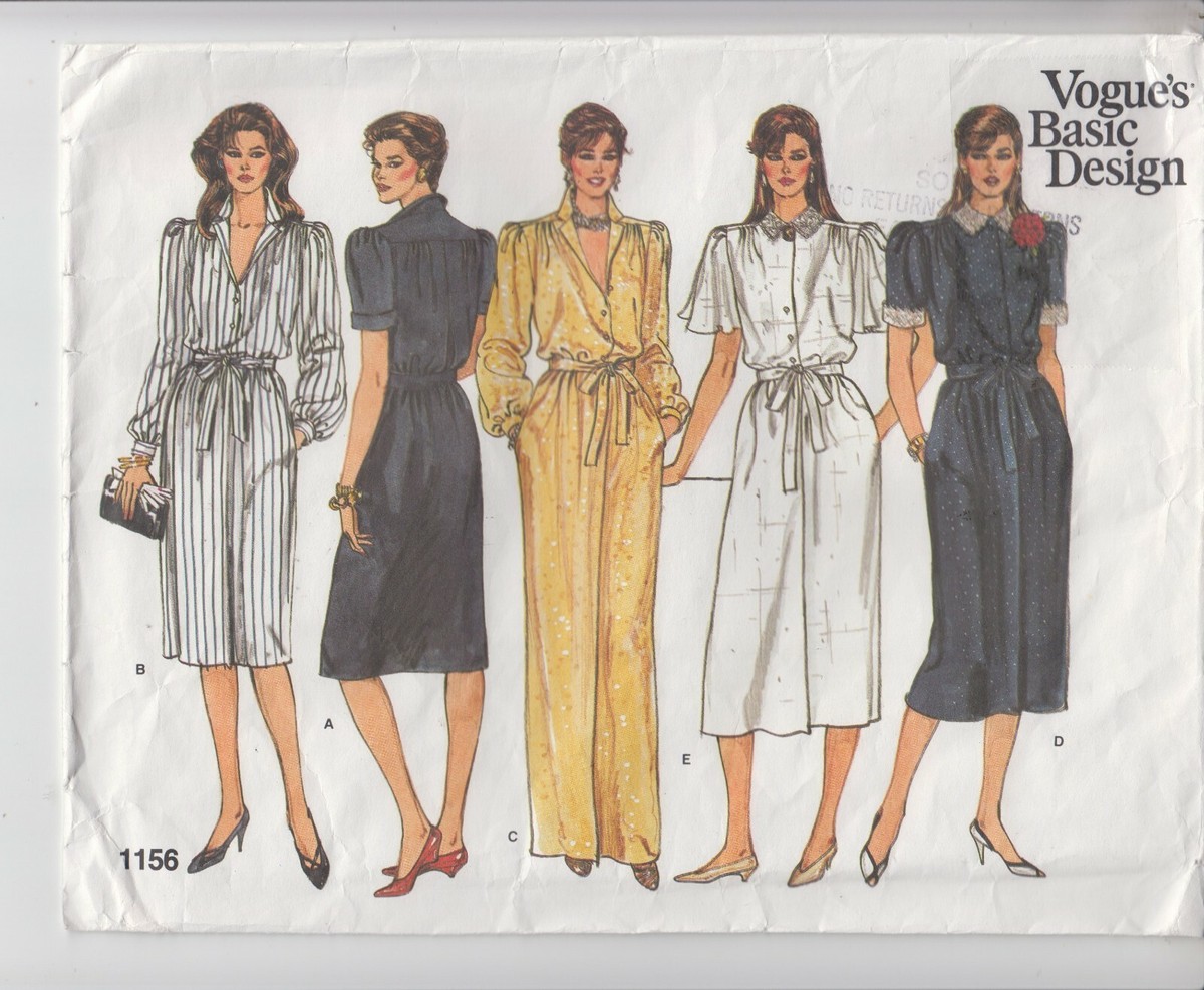 Vogue 1156 A-line Dress Variations Basic Design Sewing Pattern Sizes 8-10  Uncut
