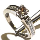 14k white gold .36ct VS1 G diamond cushion morganite engagement ring 3.9g 5.75 — photo 5