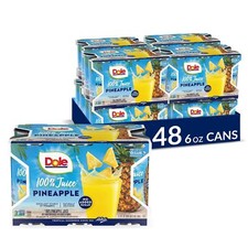 Dole Pineapple Juice 100 Fruit Juice with Added Vitamin C 6 Fl Oz Pack of 6 ...