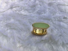 Vintage Gold Brass Dailywear Ring Square Shape Bold Impressive Beauty size 6