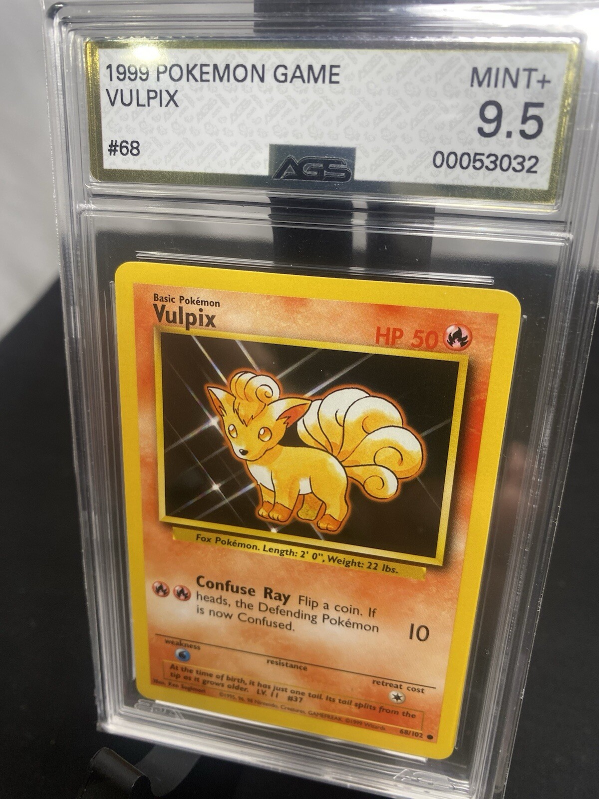 1999 Pokemon Game VULPIX 68/102 PSA 9