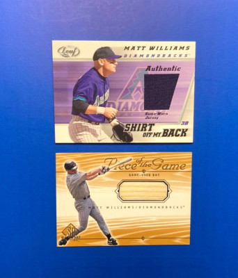 2002 Leaf Shirt Off My Back Matt Williams Diamondbacks Game Used & SP Bat Relic