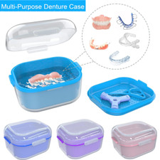 Clean Denture Bath Case Dental Retainer Braces Storage Box cleaning Container
