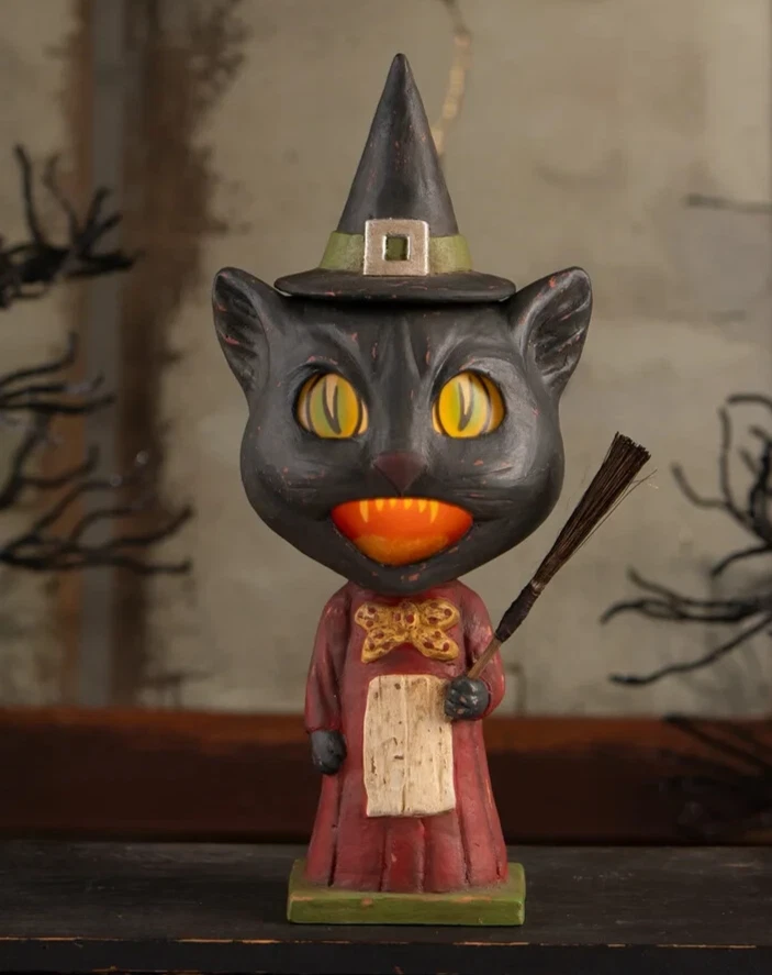 Bethany Lowe Halloween Catrina Whisker Black Cat Witch-Dashing Peter Pumpkinhead - Image 2 of 3