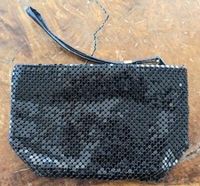 Vintage Black Metal Mesh Clutch Cosmetic Bag With Handle