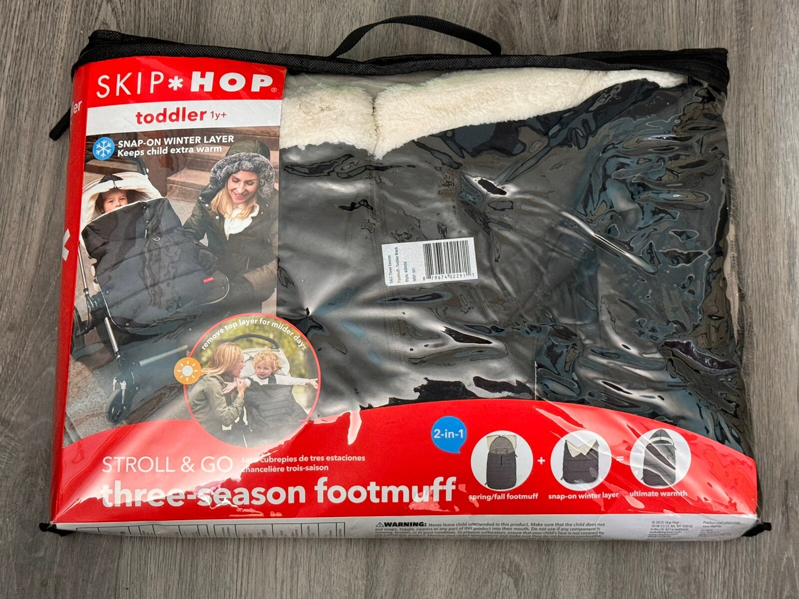 Skip Hop Stroll-and-Go Three-Season Stroller Footmuff, Toddler 1+, Black