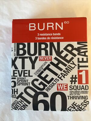 Burn 60 Set of Resistance Bands Exercise Training FabFitFun NEW SEALED 