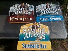 Lot SAMUAL ADAMS 2012 Seasonal Brew Tin Bar Signs Winter Spring Summer