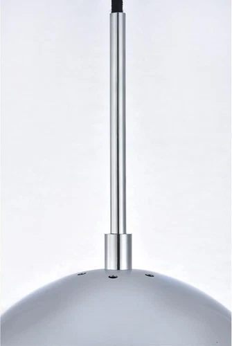 Living District Eclipse 1 Light Chrome Pendant with Frosted White Glass - Picture 3 of 6