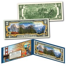 YOSEMITE NATIONAL PARK California Genuine Legal Tender $2 Bill