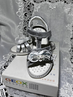 Geox Sandals Baby Girl /Girl Leather Metallic Suede Giglio J62E2A Size US 8, 5 | eBay