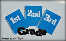 CRAFTECAFE SCHOOL TITLE paper piecing premade scrapbook page die cut WOLFFEY5