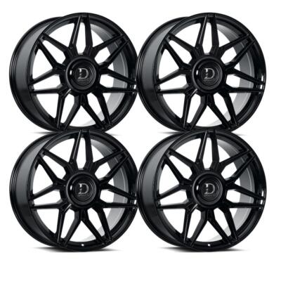(Set-4) Dolce Verona 24x10 BLANK 35mm Glossy Black Wheels Rims 24 Inch