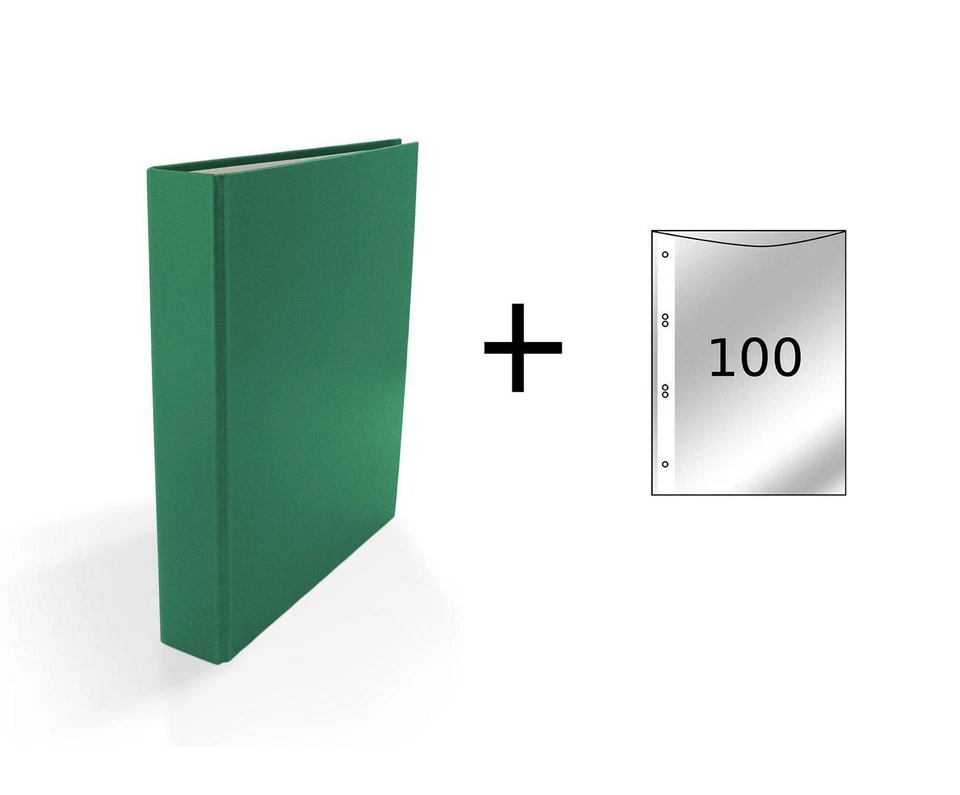 LIVEPAC OFFICE Ringbuch / DIN A5 / 4-Ring Ordner / Farbe: grün + 100 Prospekthüllen