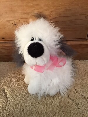 Vintage Grove International weiß & grau Schaf Hund Welpe weiches Plüschtier 8 Zoll