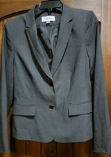 Calvin Klein Womens Blazer Jacket NWT Grey 10 Work Professional MSRP 129 Suit