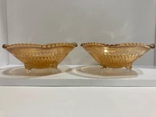 Carnava Glass- Jeannette Anniversary Marigole 3 Footed Candy Dish- Set of 2