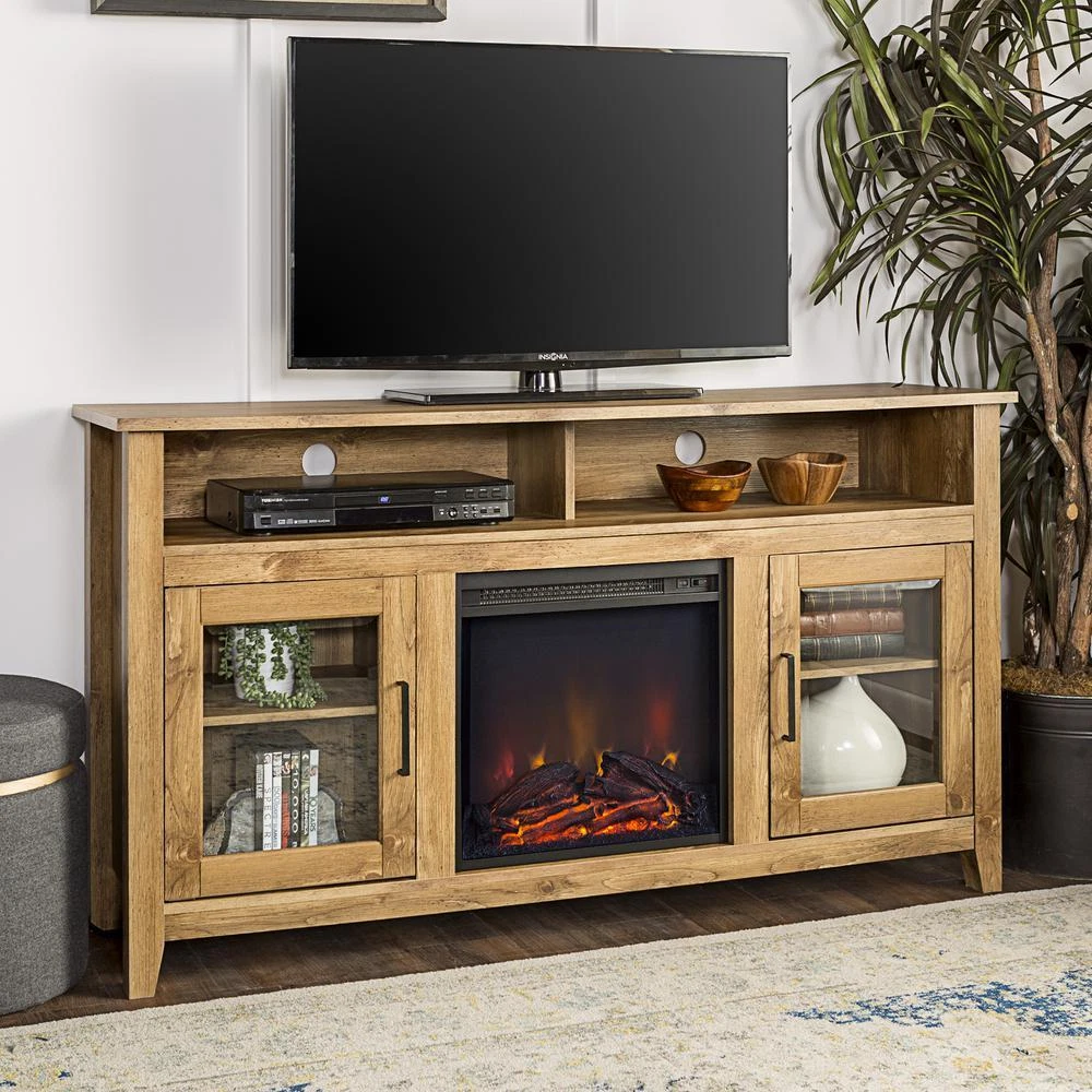 58 wood highboy sale fireplace tv stand