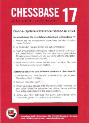 ChessBase - Online-Update Referenzdatenbank / Reference Database 2024 NEU Schach