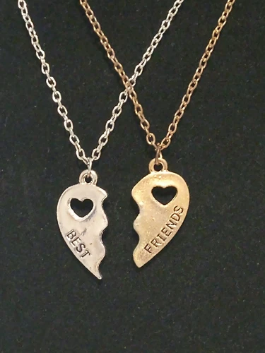 {MULTI QTY} Best Friends BFF Puzzle Necklace Set Jewelry ~ Pair of 2 Necklaces